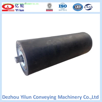 China Manufacture Produce Conveyor Carrier Idler Rubber Roller for Sale